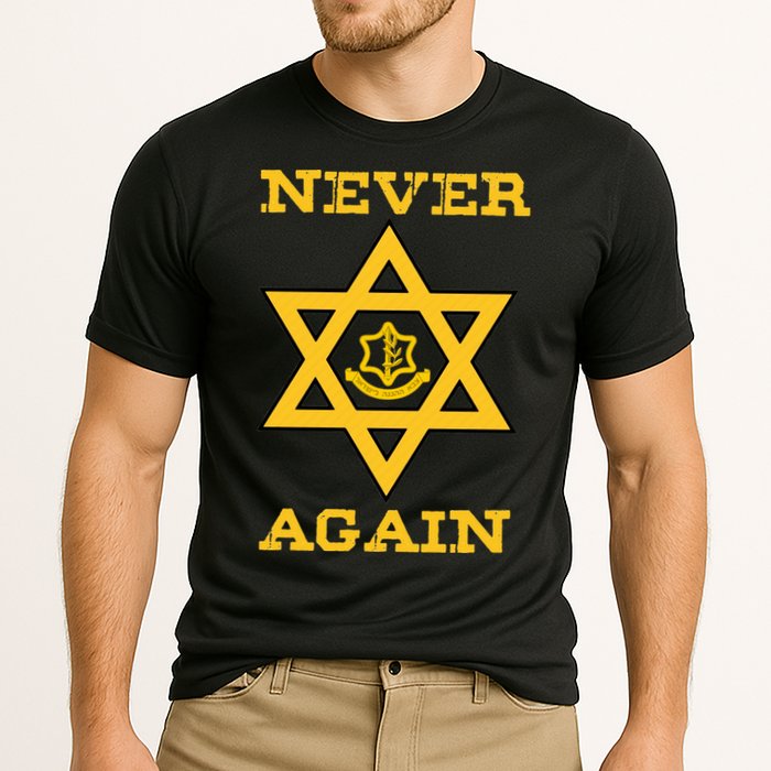 Never Again Support Israel Jewish Star Of David Idf Logo Cooling Performance Crew T-Shirt