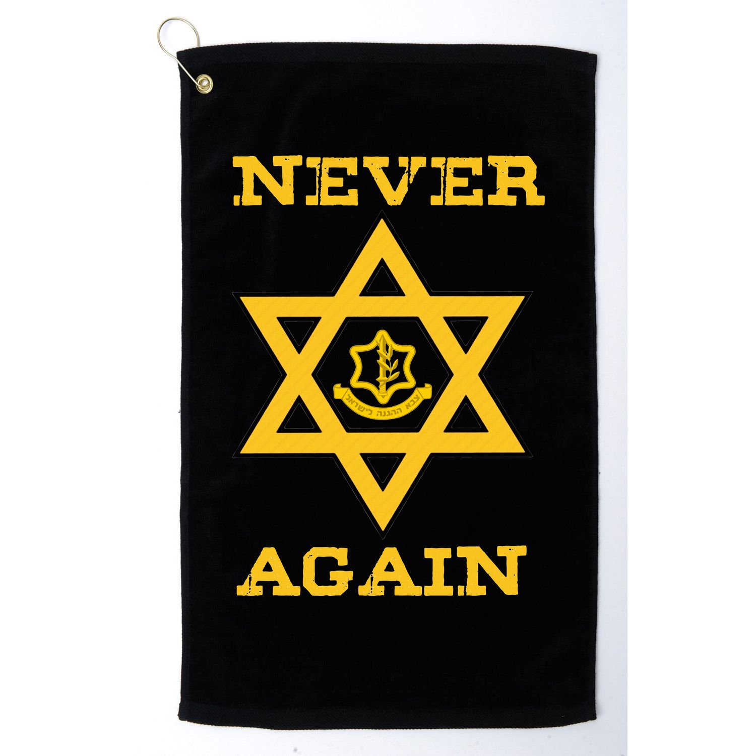 Never Again Support Israel Jewish Star Of David Idf Logo Golf Towel