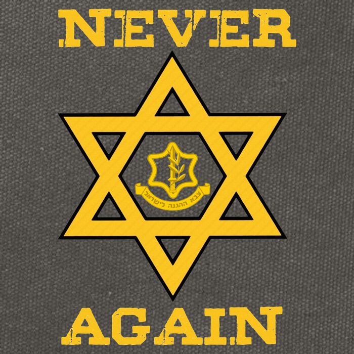 Never Again Support Israel Jewish Star Of David Idf Logo Cotton Canvas Backpack