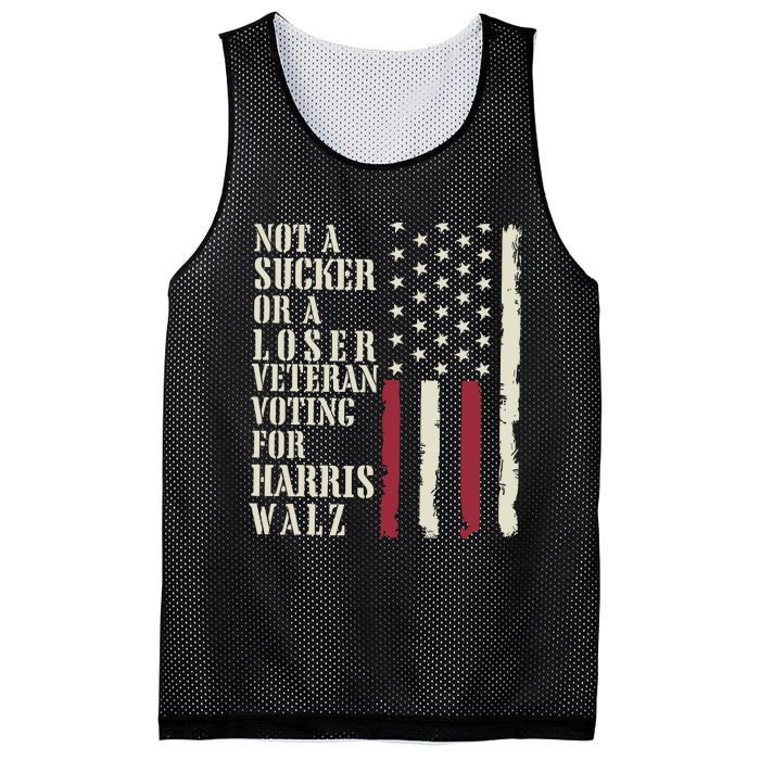 Not A Sucker Or A Loser Veterans Voting For Harris Walz 2024 Mesh Reversible Basketball Jersey Tank