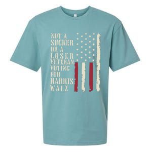 Not A Sucker Or A Loser Veterans Voting For Harris Walz 2024 Sueded Cloud Jersey T-Shirt