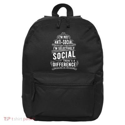 Not Antisocial Selectively Social 16 in Basic Backpack