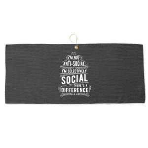 Not Antisocial Selectively Social Large Microfiber Waffle Golf Towel