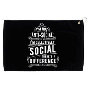 Not Antisocial Selectively Social Grommeted Golf Towel