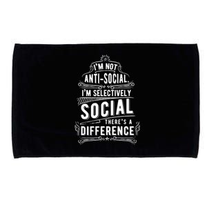 Not Antisocial Selectively Social Microfiber Hand Towel