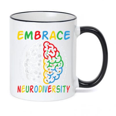 Neurodiversity Autism Spectrum ASD ADHD Women Men 11oz Black Color Changing Mug