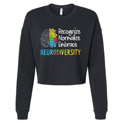 Neurodiversity Autism Spectrum ASD ADHD Rainbow Brain Cropped Pullover Crew