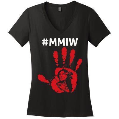 Native America Stolen Sisters Awareness Merch MMIW Women's V-Neck T-Shirt