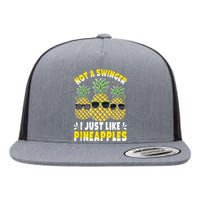 Not A Swinger I Just Like Pineapples Cool Pienapples Outfit Flat Bill Trucker Hat