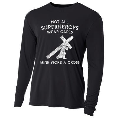 Not All Superheroes Wear Capes Mine Wore A Cross Cooling Performance Long Sleeve Crew