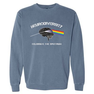 Neurodiversity Autism Spectrum Asd Adhd Rainbow Brain Gift Garment-Dyed Sweatshirt