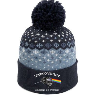 Neurodiversity Autism Spectrum Asd Adhd Rainbow Brain Gift The Baniff Cuffed Pom Beanie