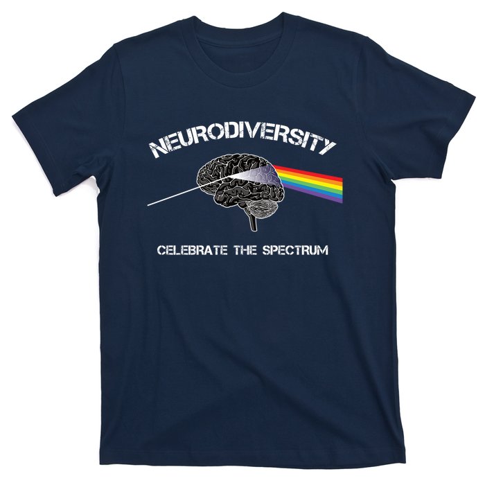 Neurodiversity Autism Spectrum Asd Adhd Rainbow Brain Gift T-Shirt