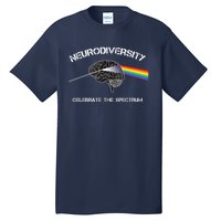 Neurodiversity Autism Spectrum Asd Adhd Rainbow Brain Gift Tall T-Shirt