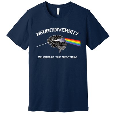 Neurodiversity Autism Spectrum Asd Adhd Rainbow Brain Gift Premium T-Shirt