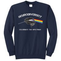 Neurodiversity Autism Spectrum Asd Adhd Rainbow Brain Gift Tall Sweatshirt