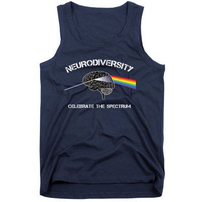 Neurodiversity Autism Spectrum Asd Adhd Rainbow Brain Gift Tank Top