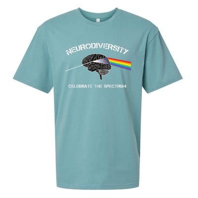 Neurodiversity Autism Spectrum Asd Adhd Rainbow Brain Gift Sueded Cloud Jersey T-Shirt