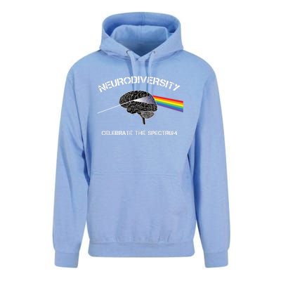 Neurodiversity Autism Spectrum Asd Adhd Rainbow Brain Gift Unisex Surf Hoodie