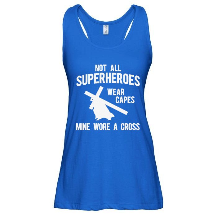 Not All Superheroes Wear Capes Mine Wore A Crosss Ladies Essential Flowy Tank