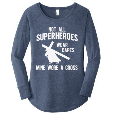 Not All Superheroes Wear Capes Mine Wore A Crosss Women's Perfect Tri Tunic Long Sleeve Shirt