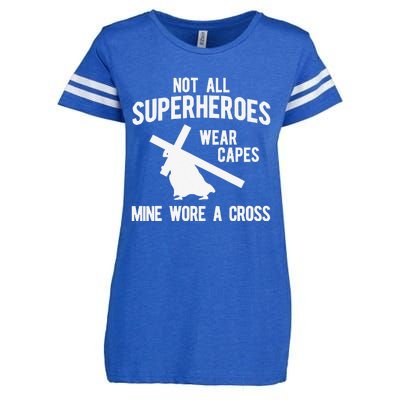 Not All Superheroes Wear Capes Mine Wore A Crosss Enza Ladies Jersey Football T-Shirt