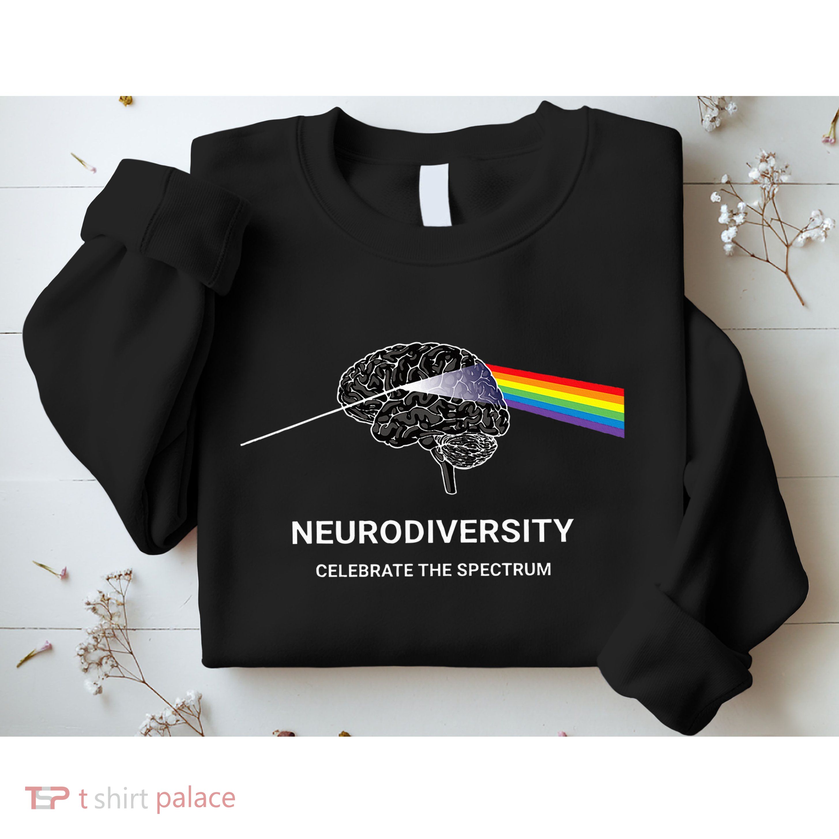 Neurodiversity Autism Spectrum Asd Adhd Rainbow Brain Sweatshirt