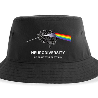 Neurodiversity Autism Spectrum Asd Adhd Rainbow Brain Sustainable Bucket Hat