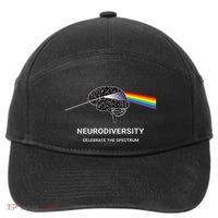 Neurodiversity Autism Spectrum Asd Adhd Rainbow Brain 7-Panel Snapback Hat