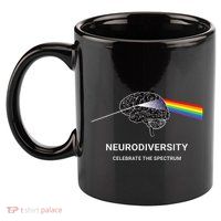 Neurodiversity Autism Spectrum Asd Adhd Rainbow Brain 11oz C Handle Ceramic Mug