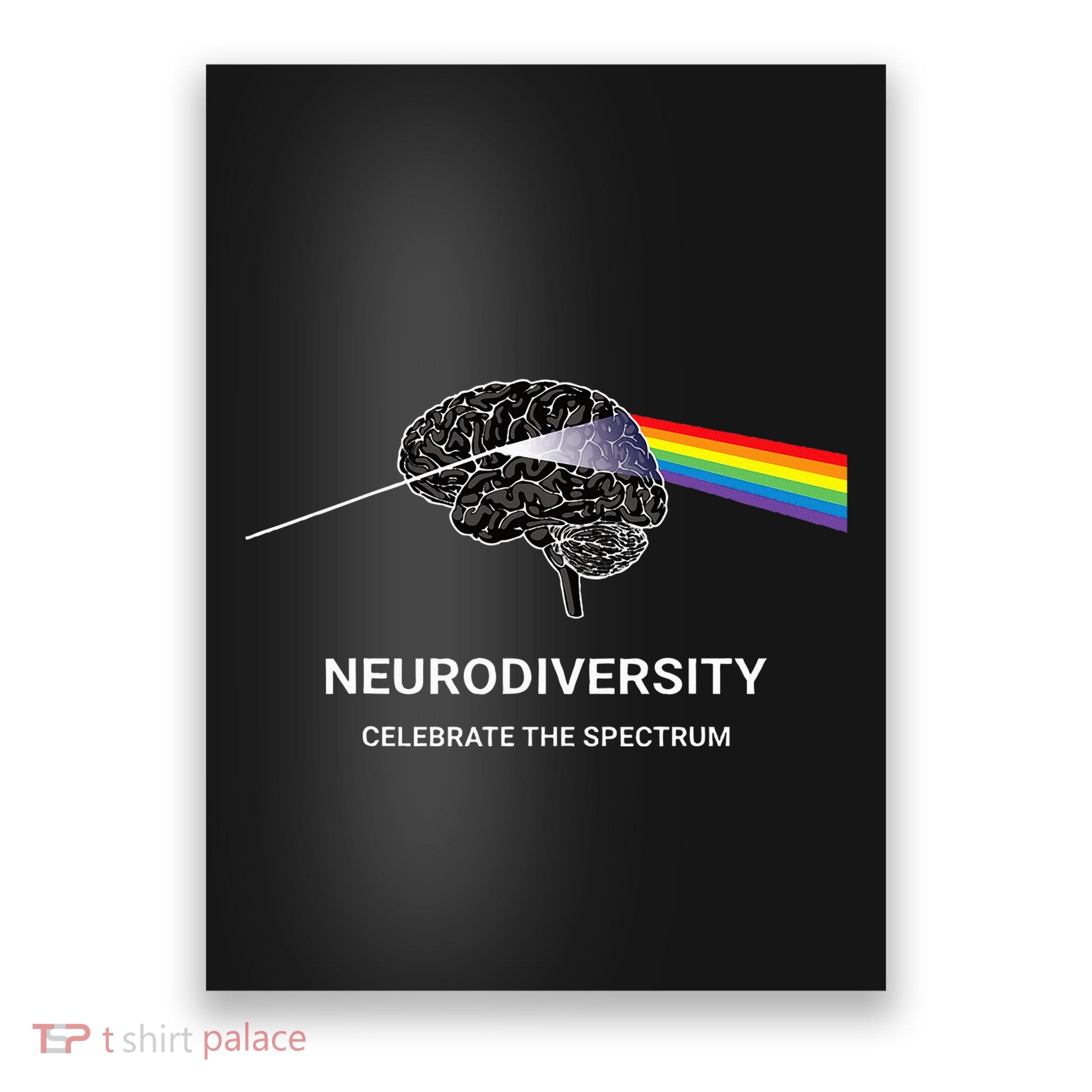 Neurodiversity Autism Spectrum Asd Adhd Rainbow Brain Poster