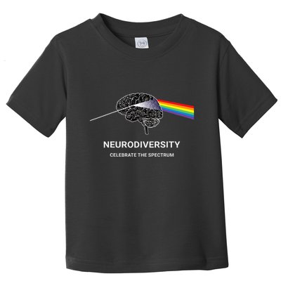 Neurodiversity Autism Spectrum Asd Adhd Rainbow Brain Toddler T-Shirt