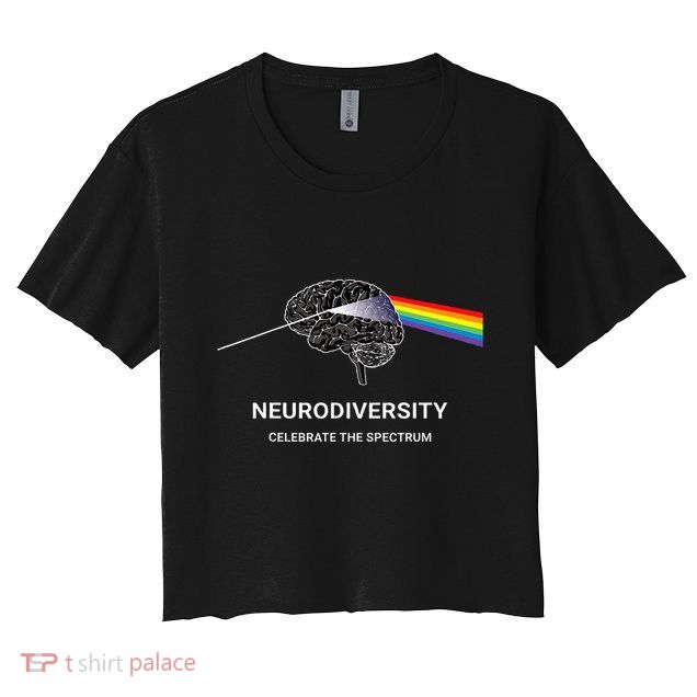 Neurodiversity Autism Spectrum Asd Adhd Rainbow Brain Crop Top