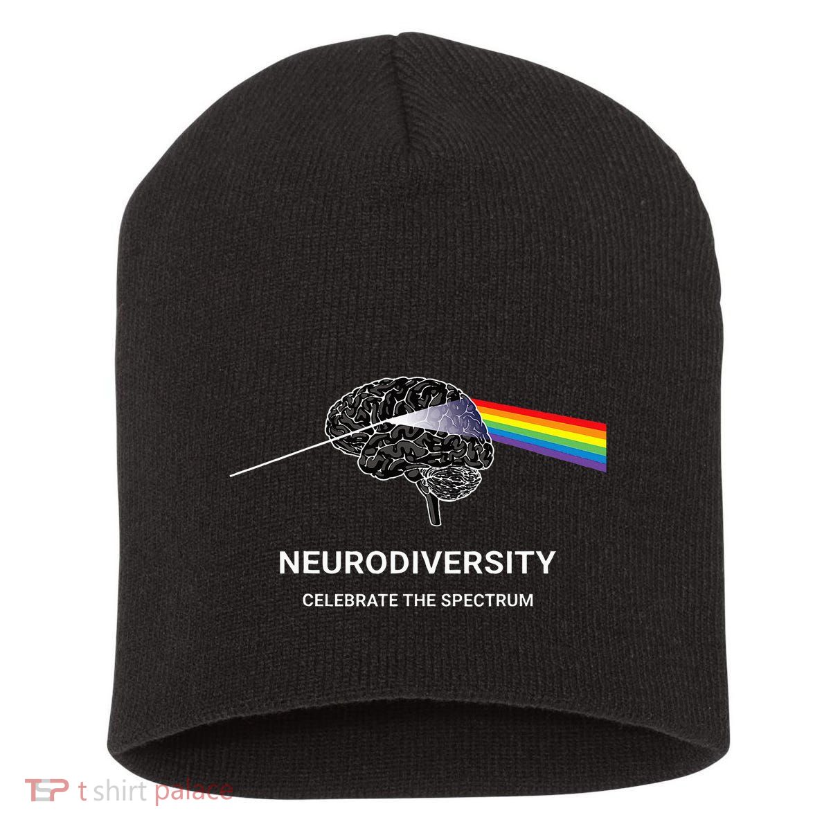 Neurodiversity Autism Spectrum Asd Adhd Rainbow Brain Short Acrylic Beanie