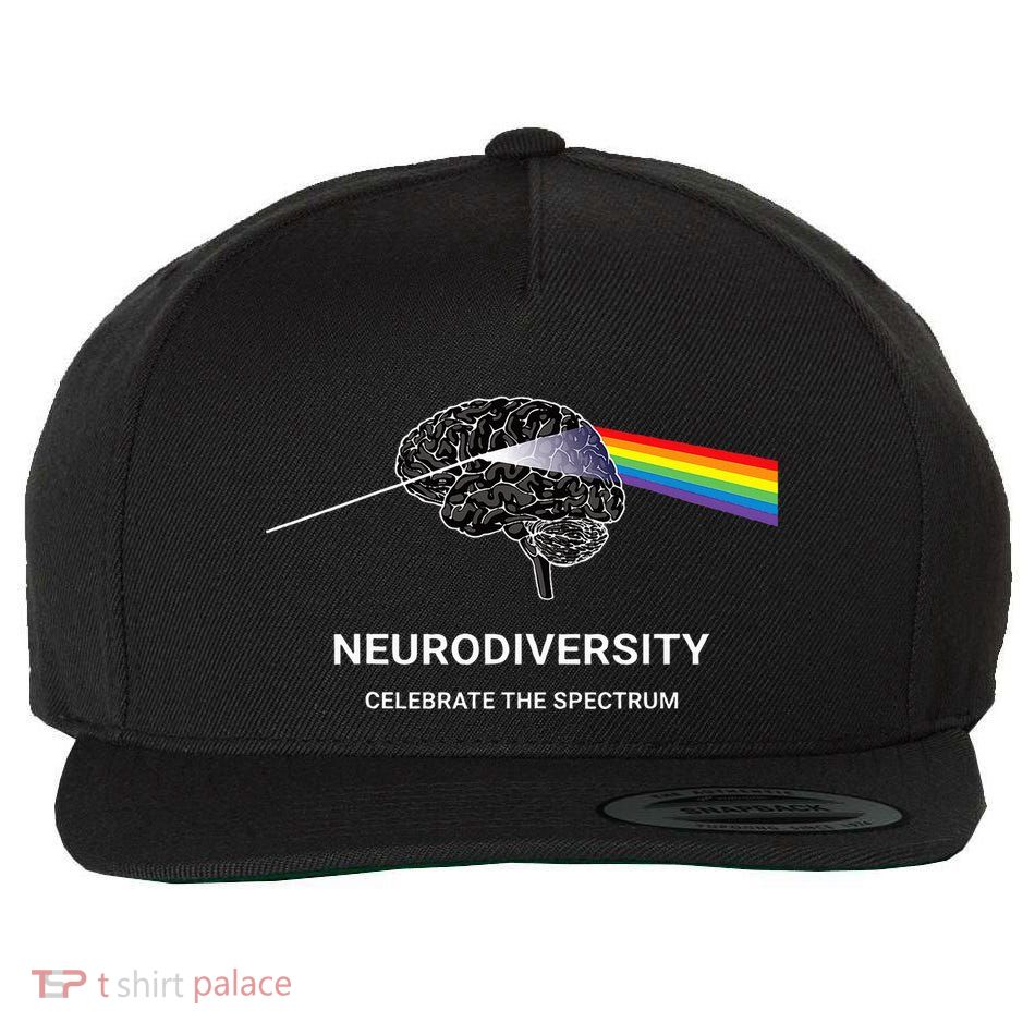 Neurodiversity Autism Spectrum Asd Adhd Rainbow Brain Wool Snapback Cap