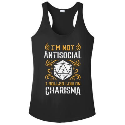 Not Anti Social Low Charisma Funny RPG Gamer Ladies PosiCharge Competitor Racerback Tank