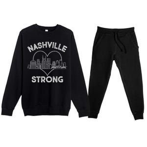 Nashville Strong Support  Premium Crewneck Sweatsuit Set