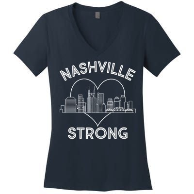 Nashville Strong Support  Women's V-Neck T-Shirt