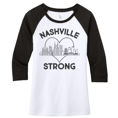 Nashville Strong Support  Women's Tri-Blend 3/4-Sleeve Raglan Shirt