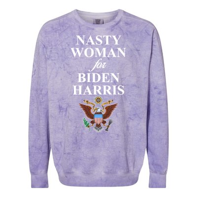 Nasty Woman For Biden Harris Eagle Logo Colorblast Crewneck Sweatshirt