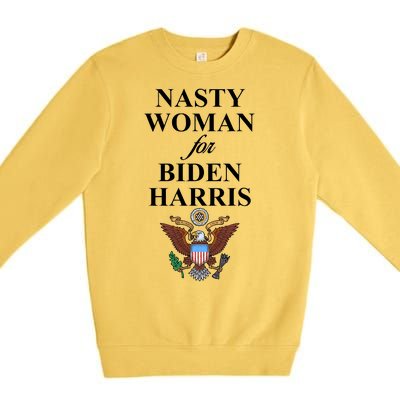 Nasty Woman For Biden Harris Eagle Logo Premium Crewneck Sweatshirt