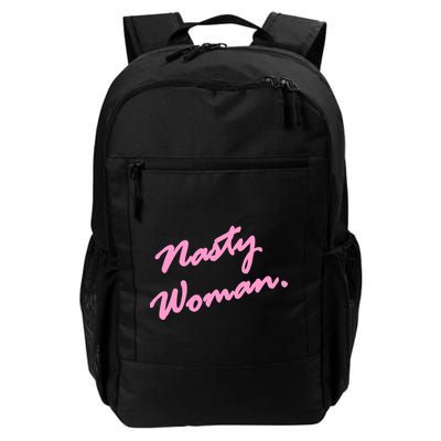 Nasty Woman Pink Script Hillary Clinton Backpack