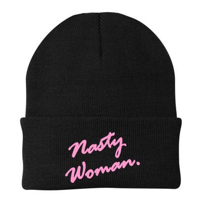 Nasty Woman Pink Script Hillary Clinton Beanie