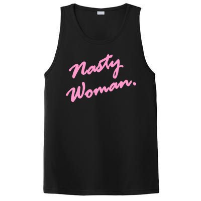 Nasty Woman Pink Script Hillary Clinton PosiCharge Competitor Tank