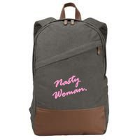 Nasty Woman Pink Script Hillary Clinton Cotton Canvas Backpack