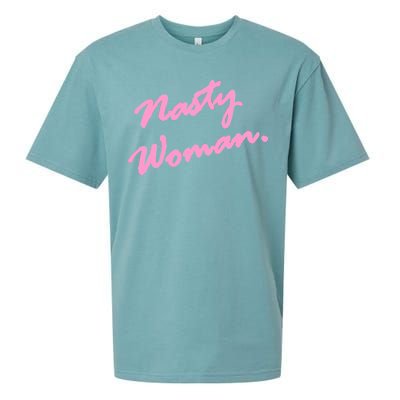 Nasty Woman Pink Script Hillary Clinton Sueded Cloud Jersey T-Shirt