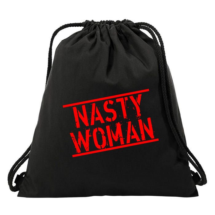 Nasty Woman Stamp of Approval Drawstring Bag