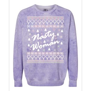 Nasty Woman Ugly Christmas Sweater Design Hillary Clinton Colorblast Crewneck Sweatshirt