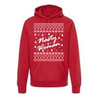 Nasty Woman Ugly Christmas Sweater Design Hillary Clinton Premium Hoodie