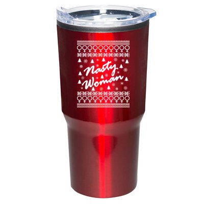 Nasty Woman Ugly Christmas Sweater Design Hillary Clinton Tumbler